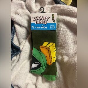 Warner Bros. Looney Tunes Marvin the Martian Green and Gold Socks